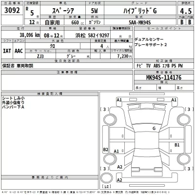 Suzuki SPACIA  с аукциона в Японии