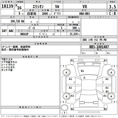 Honda ELYSION  с аукциона в Японии