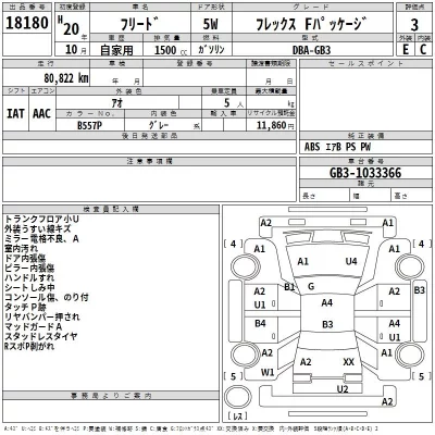 Honda FREED  с аукциона в Японии