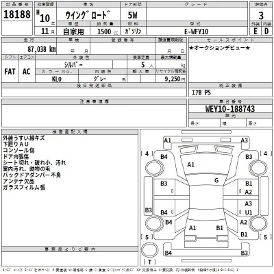 Nissan WINGROAD  с аукциона в Японии