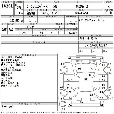Toyota PIXIS SPACE  с аукциона в Японии