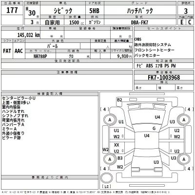 Honda CIVIC  с аукциона в Японии