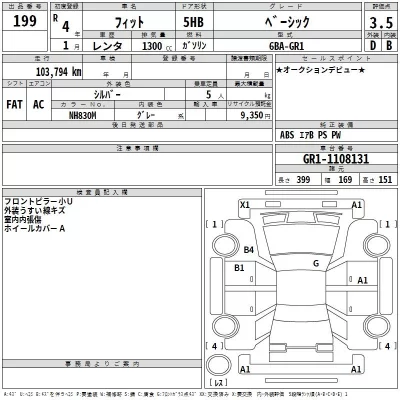 Honda FIT  с аукциона в Японии