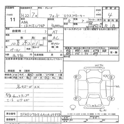 Ford EXPLORER  с аукциона в Японии
