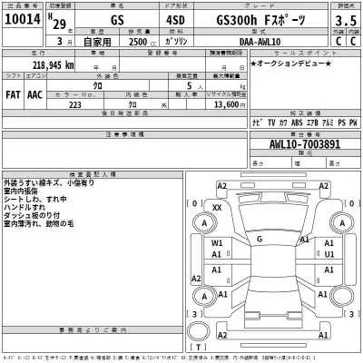 Lexus GS  с аукциона в Японии