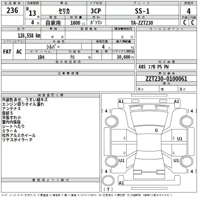 Toyota CELICA  с аукциона в Японии