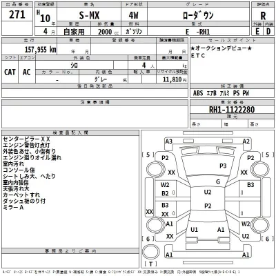 Honda S-MX  с аукциона в Японии