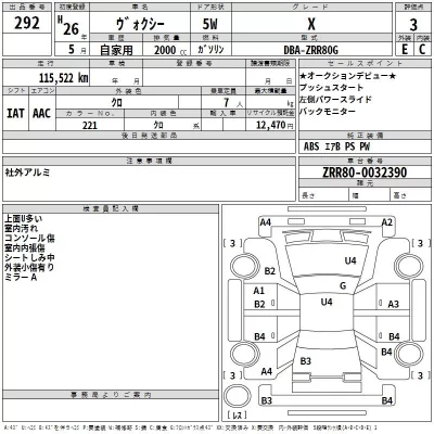 Toyota VOXY  с аукциона в Японии