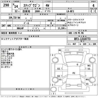 Honda STEP WAGON  с аукциона в Японии