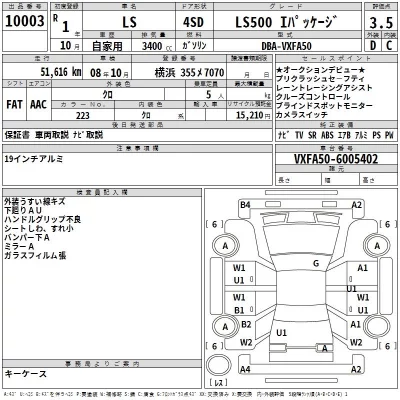 Lexus LS  с аукциона в Японии
