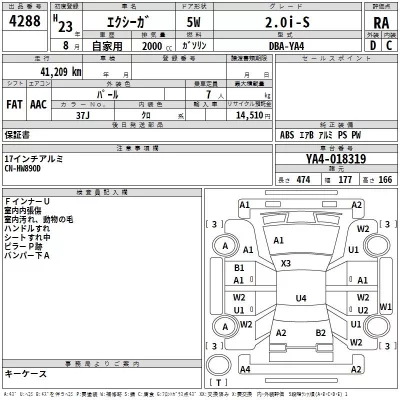 Subaru EXIGA  с аукциона в Японии