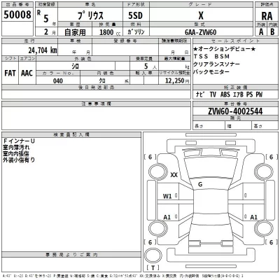 Toyota PRIUS  с аукциона в Японии