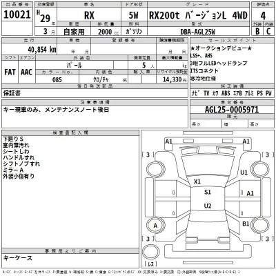 Lexus RX  с аукциона в Японии