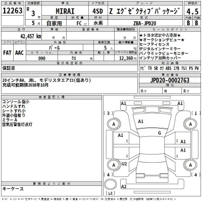 Toyota MIRAI  с аукциона в Японии