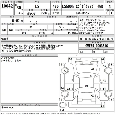 Lexus LS  с аукциона в Японии