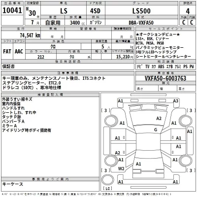 Lexus LS  с аукциона в Японии
