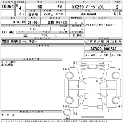 Lexus NX  с аукциона в Японии
