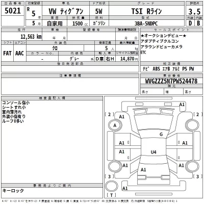 Volkswagen TIGUAN  с аукциона в Японии