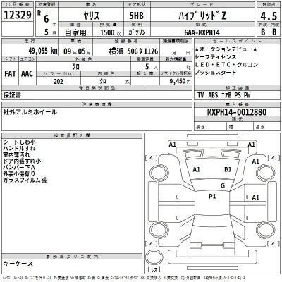 Toyota YARIS  с аукциона в Японии