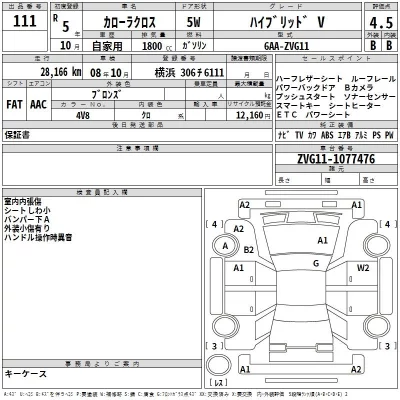 Toyota COROLLA CROSS  с аукциона в Японии