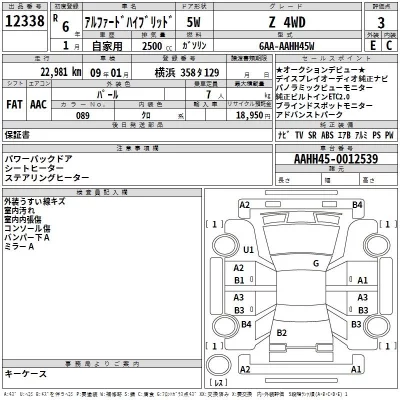 Toyota ALPHARD  с аукциона в Японии