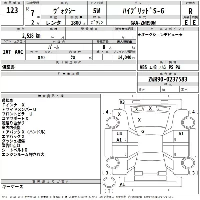 Toyota VOXY  с аукциона в Японии