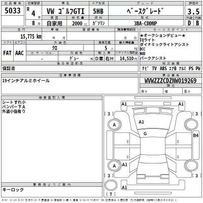 Volkswagen GOLF  с аукциона в Японии