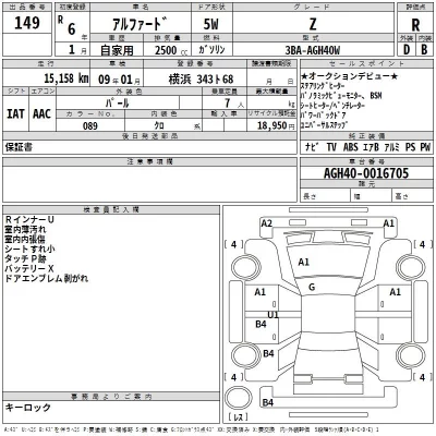 Toyota ALPHARD  с аукциона в Японии