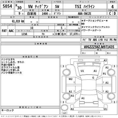 Volkswagen TIGUAN  с аукциона в Японии