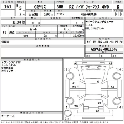 Toyota YARIS  с аукциона в Японии