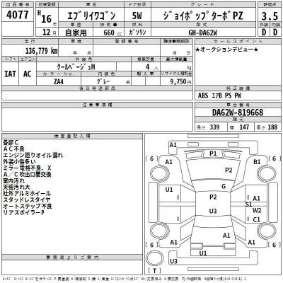 Suzuki EVERY WAGON  с аукциона в Японии