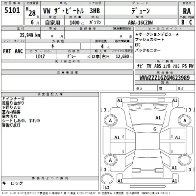 Volkswagen THE BEETLE  с аукциона в Японии