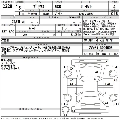 Toyota PRIUS  с аукциона в Японии
