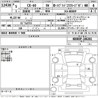 Mazda CX-60  с аукциона в Японии