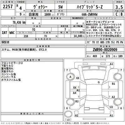 Toyota VOXY  с аукциона в Японии