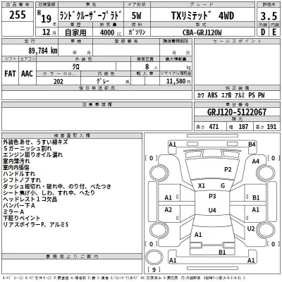 Toyota LAND CRUISER PRADO  с аукциона в Японии