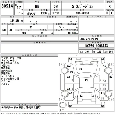 Toyota BB  с аукциона в Японии