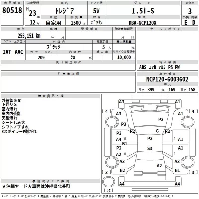 Subaru TREZIA  с аукциона в Японии