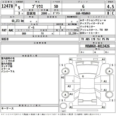 Toyota PRIUS  с аукциона в Японии
