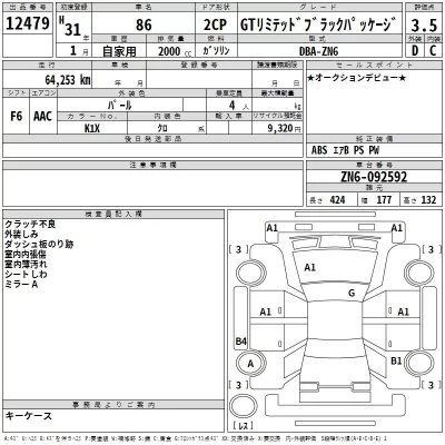 Toyota GT 86  с аукциона в Японии