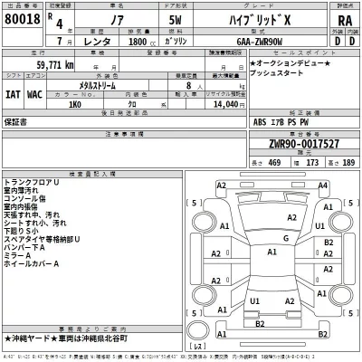 Toyota NOAH  с аукциона в Японии