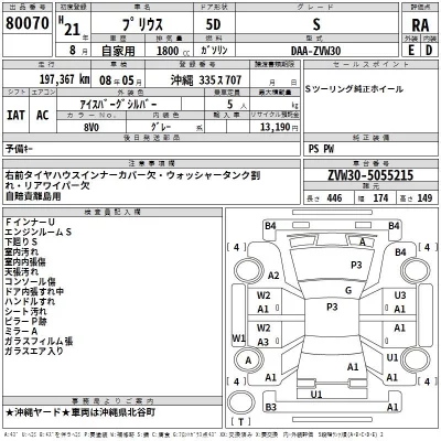 Toyota PRIUS  с аукциона в Японии