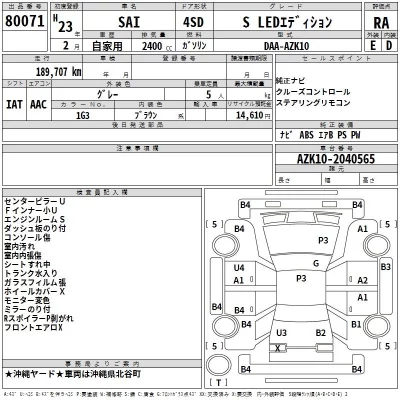 Toyota SAI  с аукциона в Японии