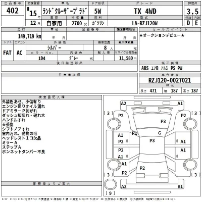 Toyota LAND CRUISER PRADO  с аукциона в Японии