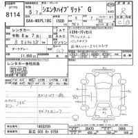 Toyota SIENTA лот № 8114 оценка R  с аукциона в Японии 10