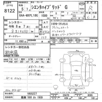 Toyota SIENTA лот № 8122 оценка R  с аукциона в Японии 10