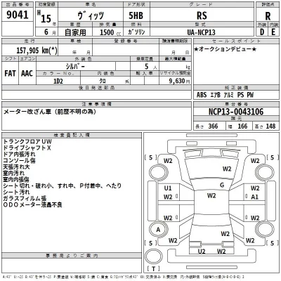 Toyota VITZ  с аукциона в Японии