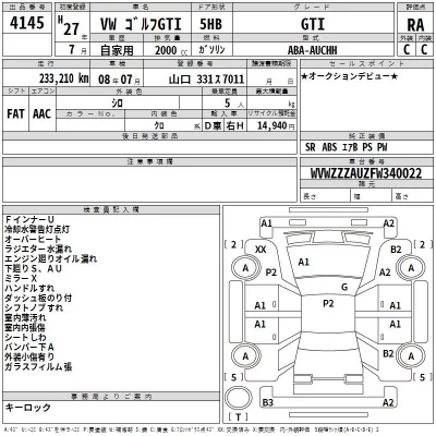 Volkswagen GOLF  с аукциона в Японии