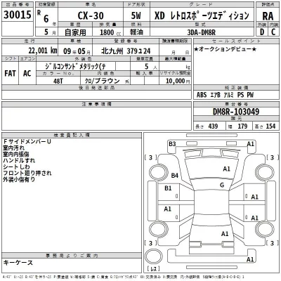 Mazda CX-30  с аукциона в Японии