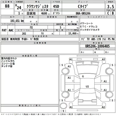 Toyota CROWN  с аукциона в Японии